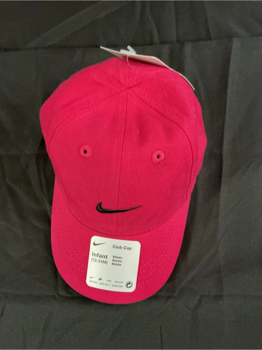 Nike Infant Club Cap - Hot Pink with Black Swoosh